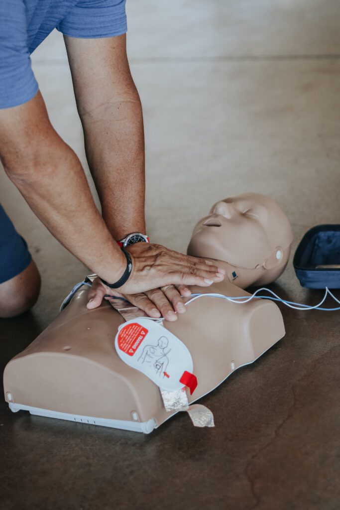 CPR demonstrated on a dummy